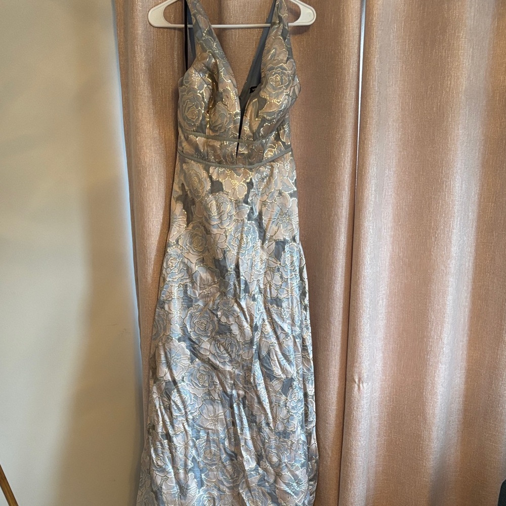 Speechless Silver Floral Maxi Dress